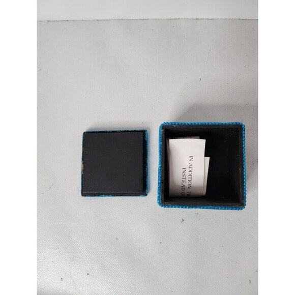 Vintage Blue Square Covered Hand Crafted Beaded Glittery Trinket Box Keepsake - Picture 3 of 8